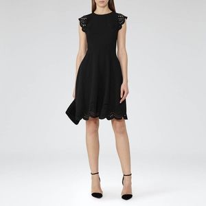 Reiss Laser Cut Black Dress